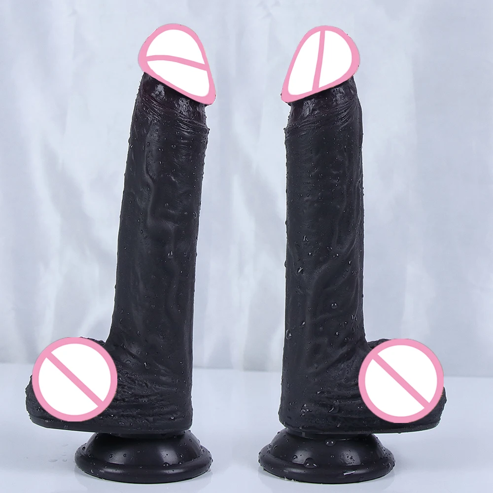 Realistic Dildo Black Silicone Dick Soft Artificial Penis For Woman Man Masturbator Erotic Cock G Spot Stimulator Anal Plug Tool