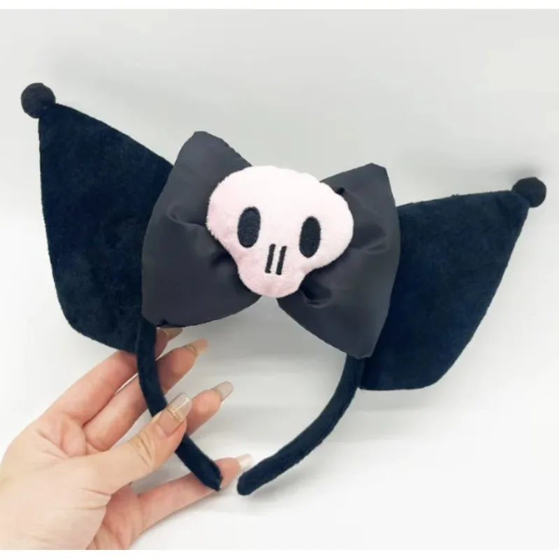 Anime Kuromi Melodie Stirnband Cosplay Kostüm niedlichen lustigen Schädel Kopf bedeckung Haarband Halloween Prop Haarschmuck für Mädchen Fans