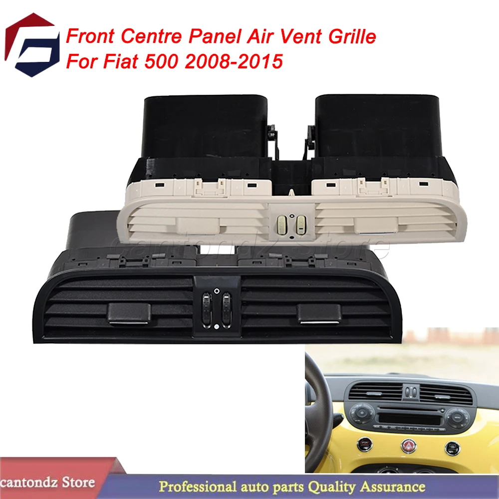 New Front Centre Panel Air Vent Grille For Fiat 500 Centre Air Heater Vent Black or Ivory 2008-2015 Part Replacement
