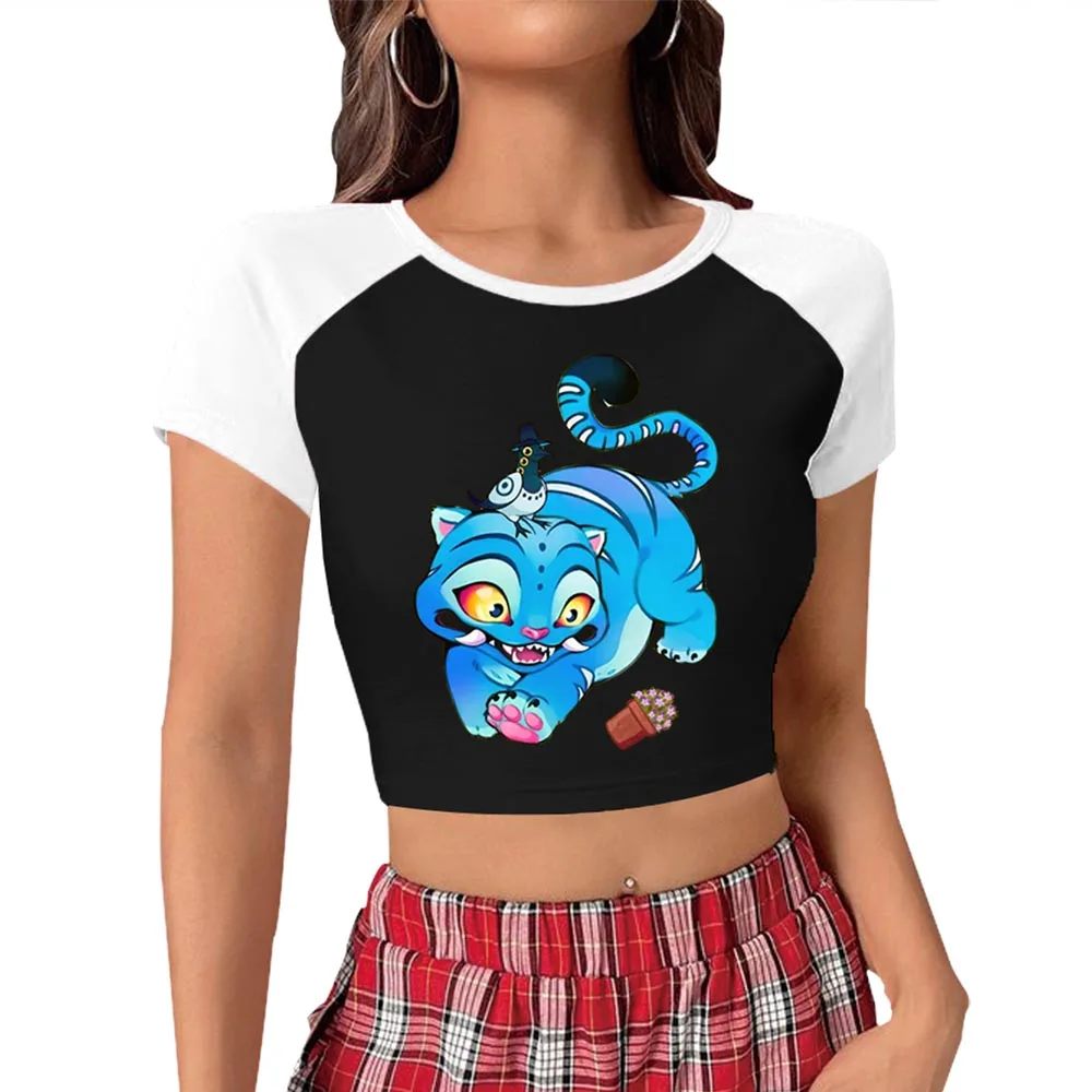

Kpop Demon Hunter Cute Tiger Crop Tops T-Shirt Girls Fashion Women O-Neck Short Sleeve Fans Gift T-shirt