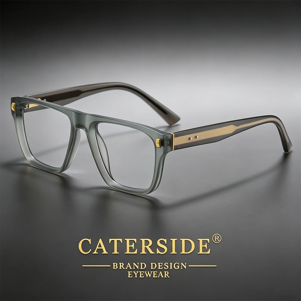 

CATERSIDE Fashion Men's Glasses Frame Square Frame Optical Glasses Frame Women's Business Travel Holiday Gift Decoration Glasses