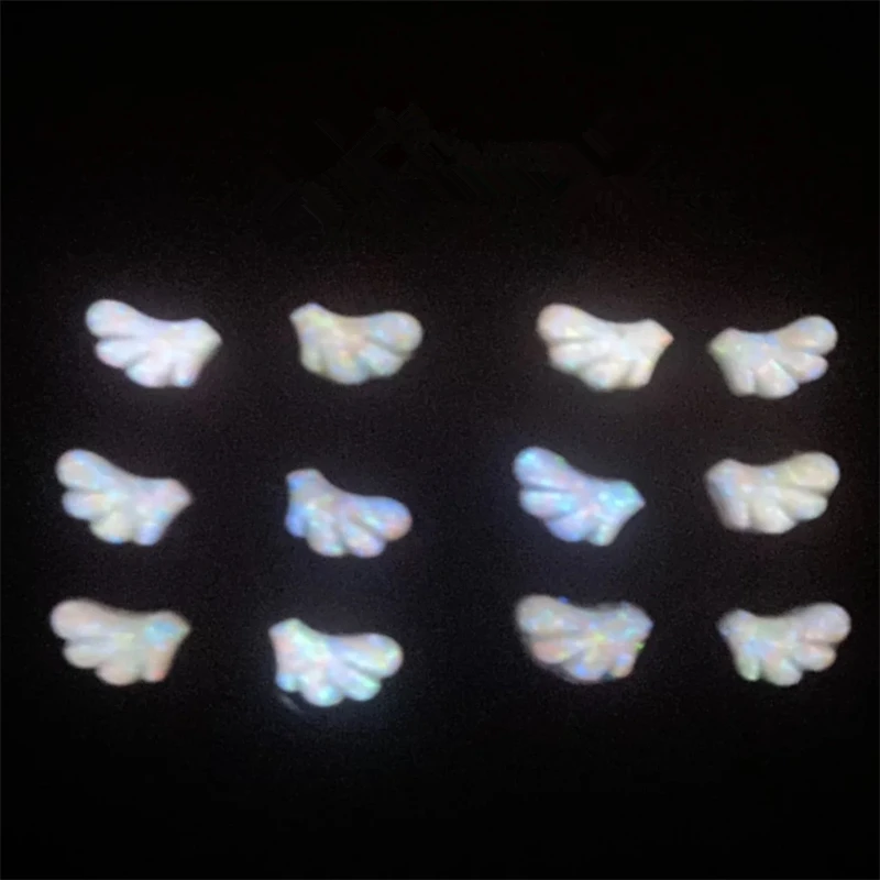 50 pezzi-Simpatiche ali d'angelo-Ciondoli per unghie-Alie luminose sfuse-AB-Flatback-Resina-Parti per unghie-Glitter-Cristalli