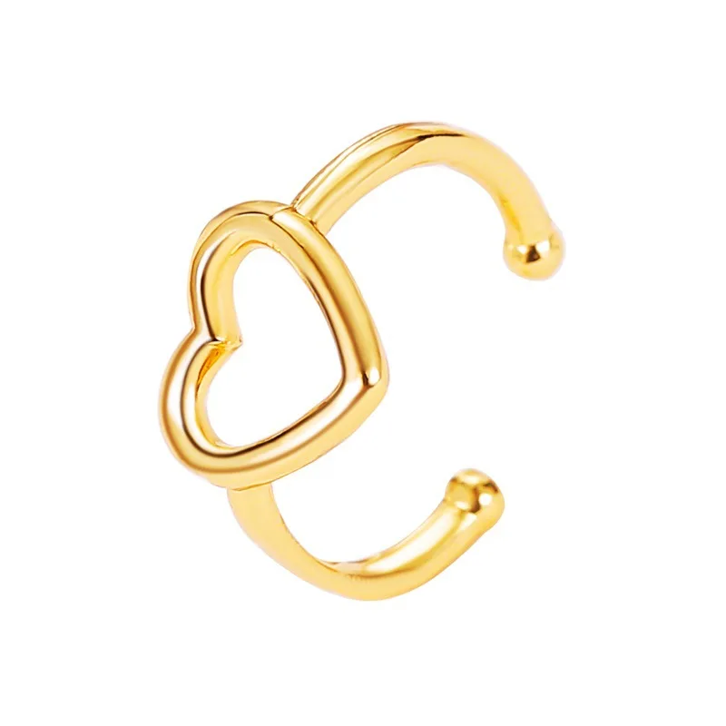 Hollow Heart Clip Earrings For Women Earing Without Hole Jewelry Fake Earrings Single Ear Bone Clip Earings Ear Cuffs Wholesale