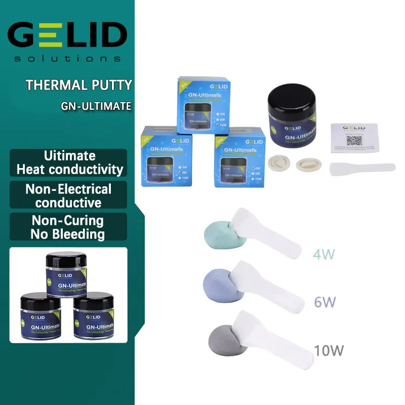 

GELID GN-Ultimate Thermal Putty,4W/6W/10W The Cutting-Edge Thermal Putty,Non-Electrical Conductive Non-Curing & No Bleeding