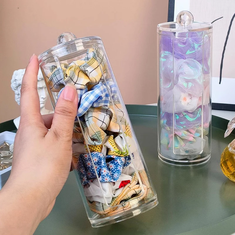 صندوق تخزين حبل الشعر صندوق شفاف صندوق تخزين مستحضرات التجميل القطني إكسسوارات الشعر صندوق تخزين دبوس الشعر صندوق تخزين أشتات #2