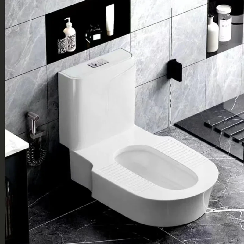 

Household toilet to squatting tabletop squatting toilet, no masonry table, no digging pit, integrated anti-odor squatting and si