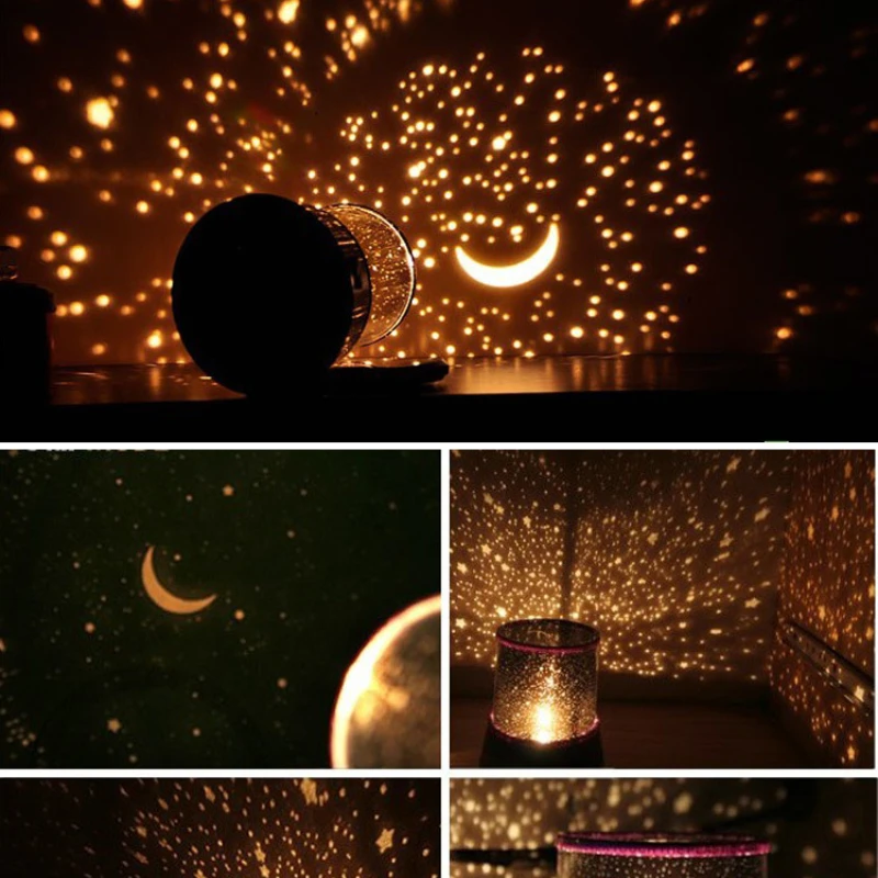Veilleuse à projection de galaxie – Lampe d'ambiance ciel étoilé alimentée par USB pour chambre à coucher (cadeau romantique avec 7 modes de couleur)