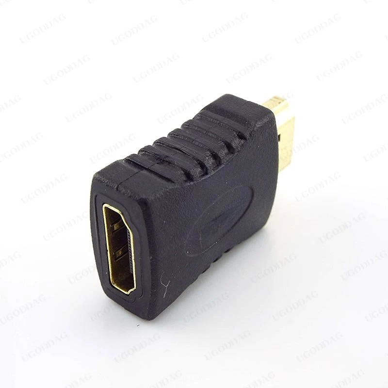 HDMI compatível macho para conector HDTV fêmea compatível com HDMI, adaptador completo banhado a ouro, conversor para HDTV, 1pc