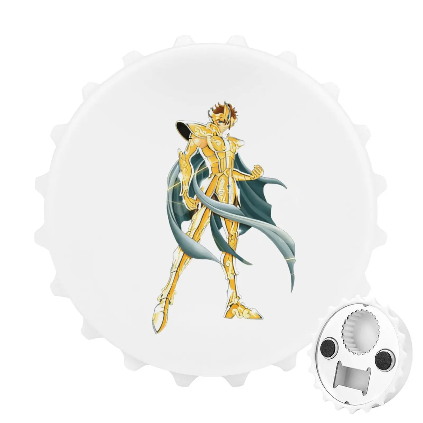 

Refrigerator Magnet Bottle Opener Magnetic Attraction Alloy Customization Saint Seiya Knights of The Zodiac Goods Leo Aiolia