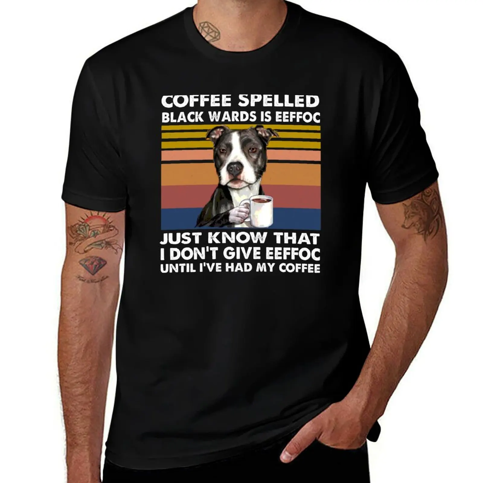 

Coffee Spelled Backwards is Eeffoc Pitbull T-Shirt t shirt custom print t shirt man designer T-Shirt
