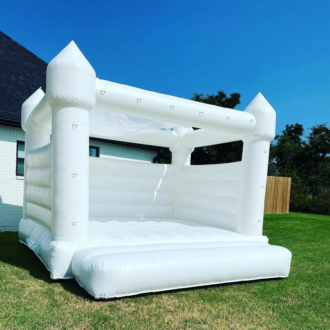 Weiße Hochzeit aufblasbare Hüpfburg mit Gebläse matte Air Bouncer für Braut Event Party Event Vermietung