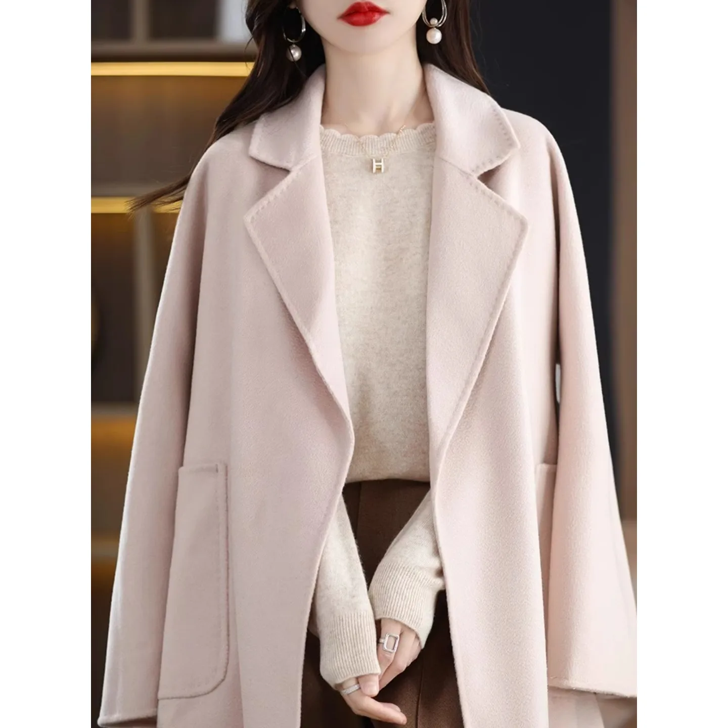 

Pullovers Womens Wool Fleece Winter Fair Isle Nordic Pattern Yoke Sweater Round Neck Long Sleeve Festive Holiday Christmas Loose