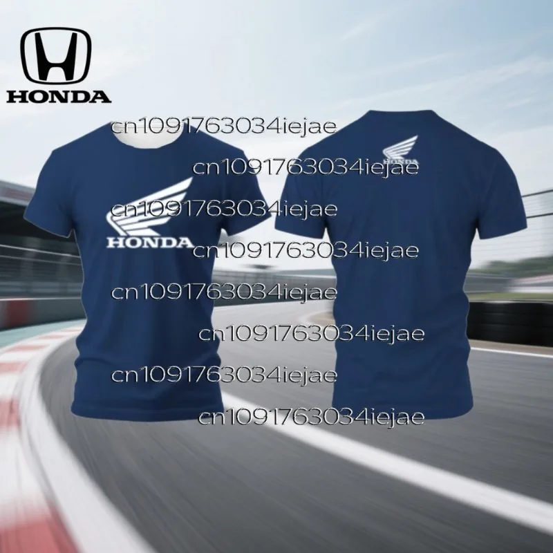 تي شيرت صيفي جديد للرجال مطبوع عليه شعار هوندا للدراجات النارية تي شيرت بسيط بأكمام قصيرة غير رسمي للسباق تي شيرت Harajuku رياضي للجنسين #2
