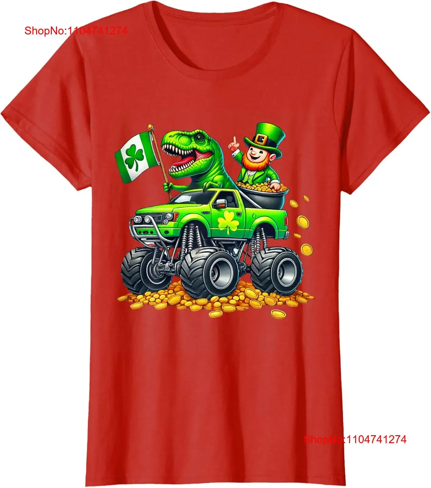 

Monster Truck Trex Leprechaun День Святого Патрика женская футболка с круглым вырезом винтажная стираная мужская унисекс универсальная уличная одежда