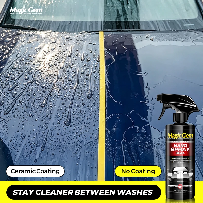 Magic Gem Keramik-Nano-Beschichtung für Autos, flüssige Nano-Kristall-Beschichtung, hydrophobe Schutzschicht, Lackversiegelung und Poliermittel, Hochglanz-Spray für Autolack, Langzeitschutz vor
