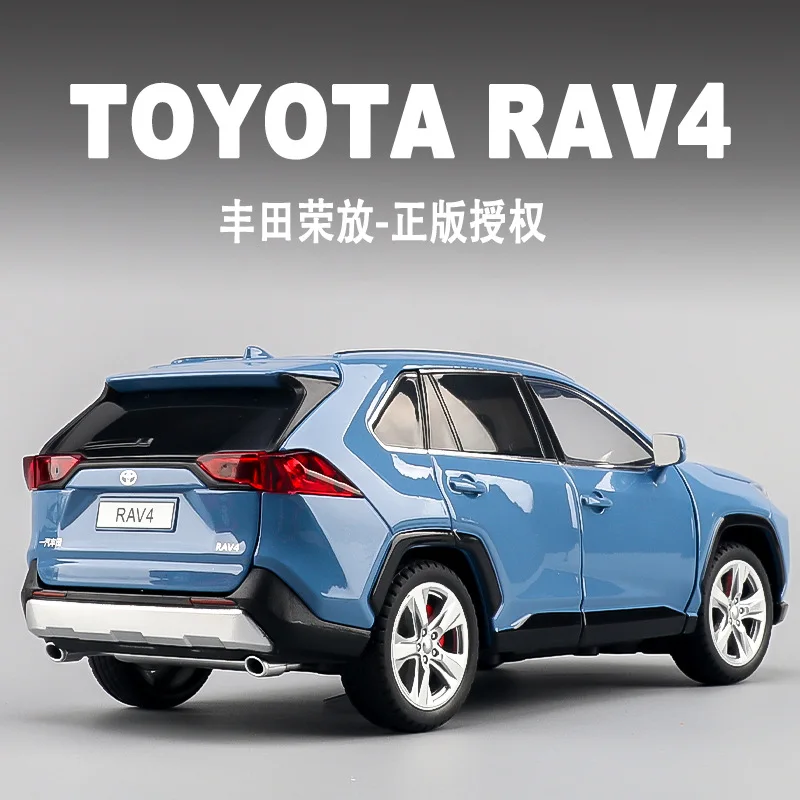 Toyota Rongfang RAV4 Key Edition 1:24 alloy car model six-door acousto-optic pull-back simulation car model collection toy ornam