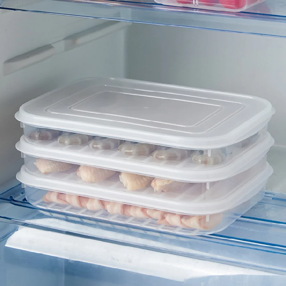 

4Pcs Food Preservation Container Set Stackable Freezer Storage Boxes for Fridge Organizing Lunch Meats Fruits Vegetables