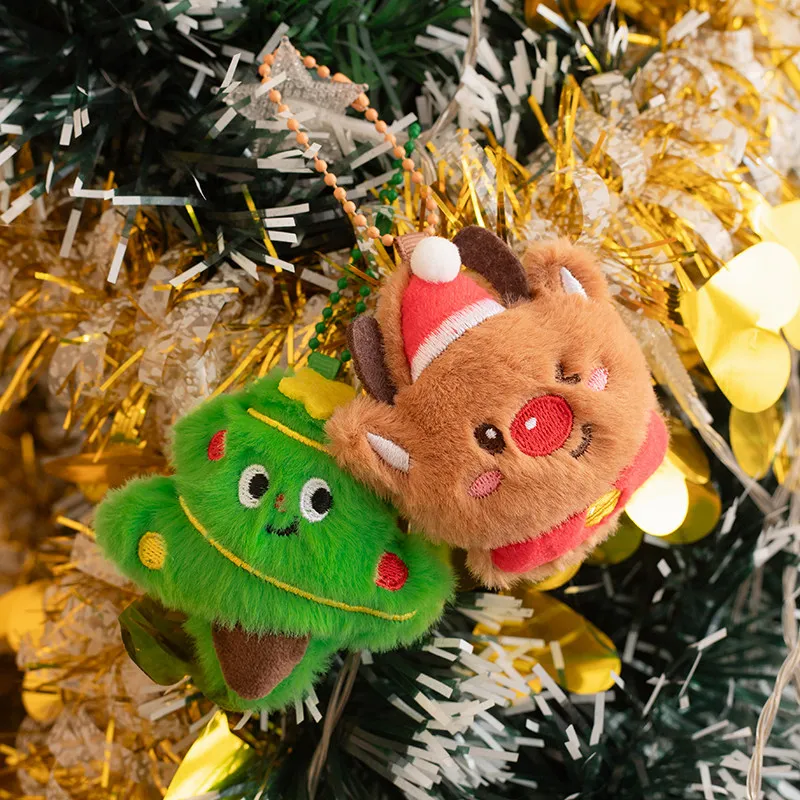 8 cm cartoon mini kerst pluche pop kerstman boom sneeuwpop peperkoek ster elanden knuffel woondecoratie cadeau voor kinderen