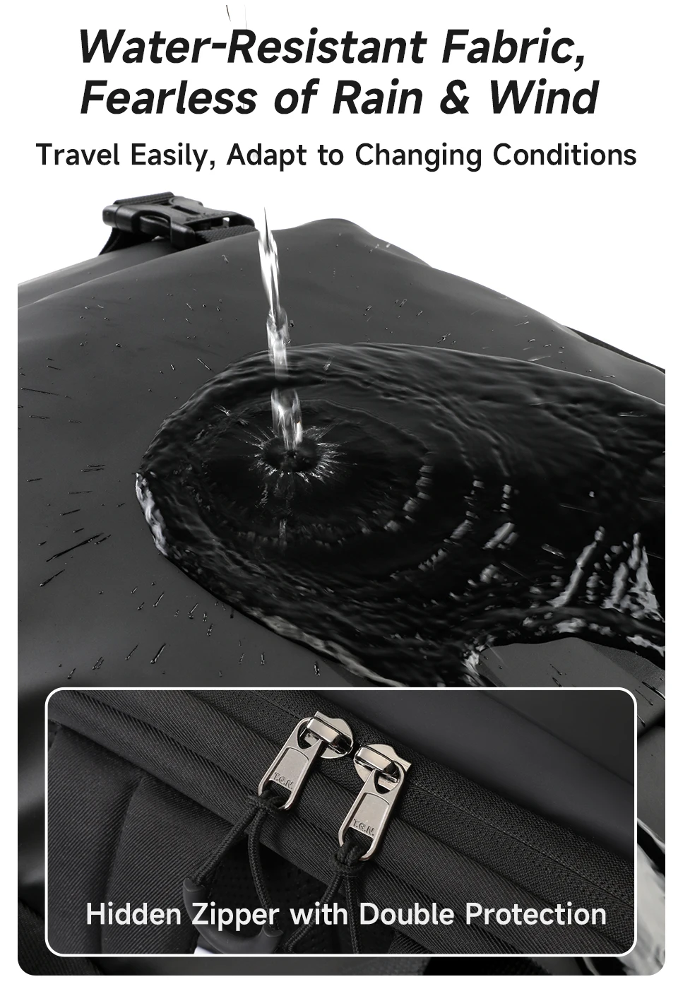 Tigernu Reiserucksack für Herren, TPU, wasserdicht, Rucksack für Herren, erweiterbar, Herrenrucksack, Business-Taschen, Schulrucksack – Detail 11
