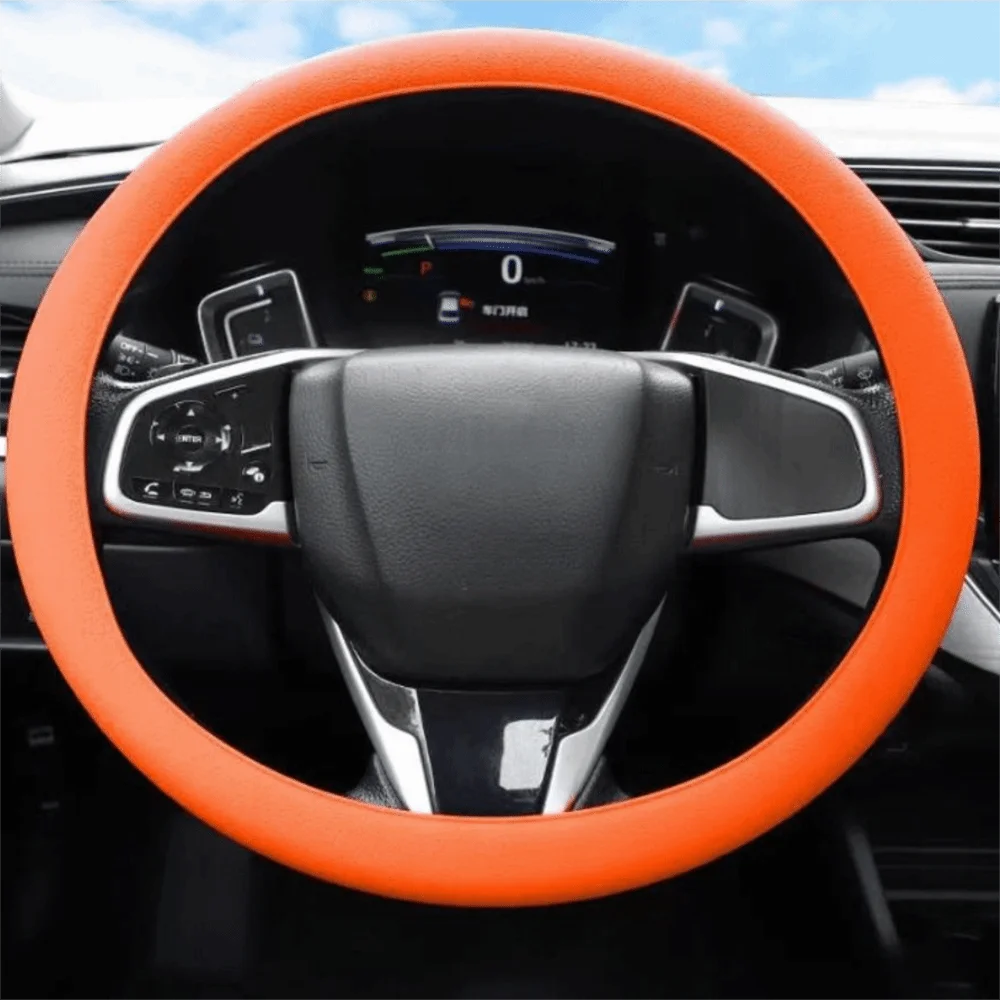 Ultra-Thin Silicone Car Steering Wheel Cover Soft Silicone Anti-Slip Texture Anti-Slip Steering Cover Wear-Resistant
