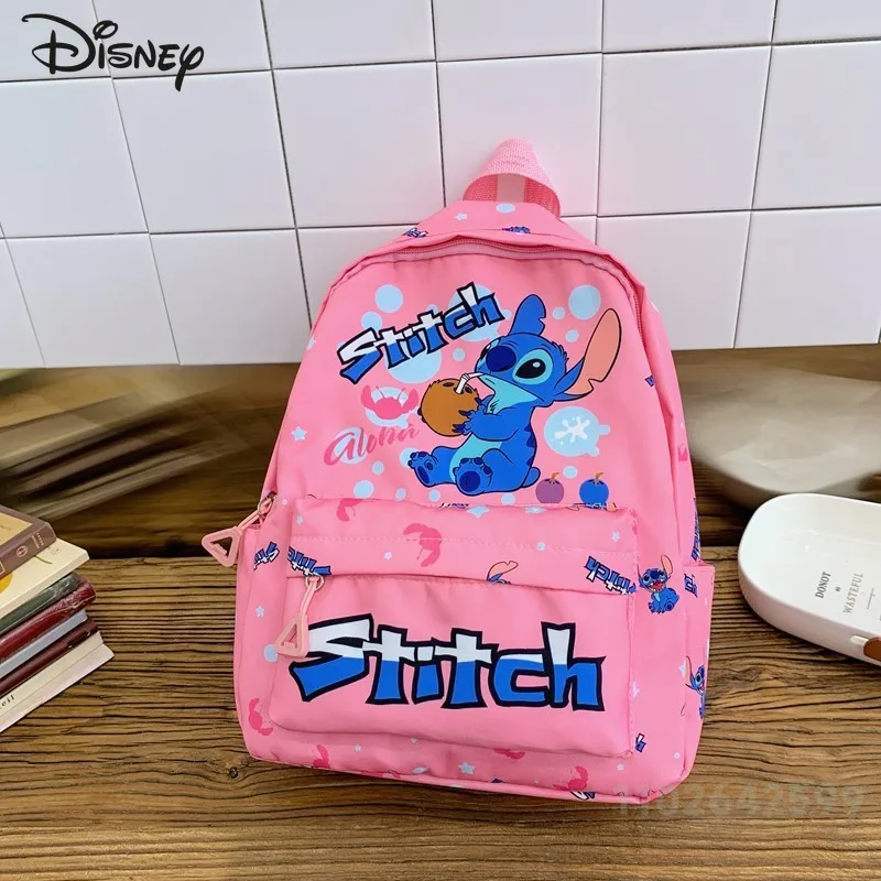 Stitch 2025 New Children's Backpack Fashion High Quality Nylon Girls' Backpack Cartoon Versatile Multi Functional Boys' Backpack