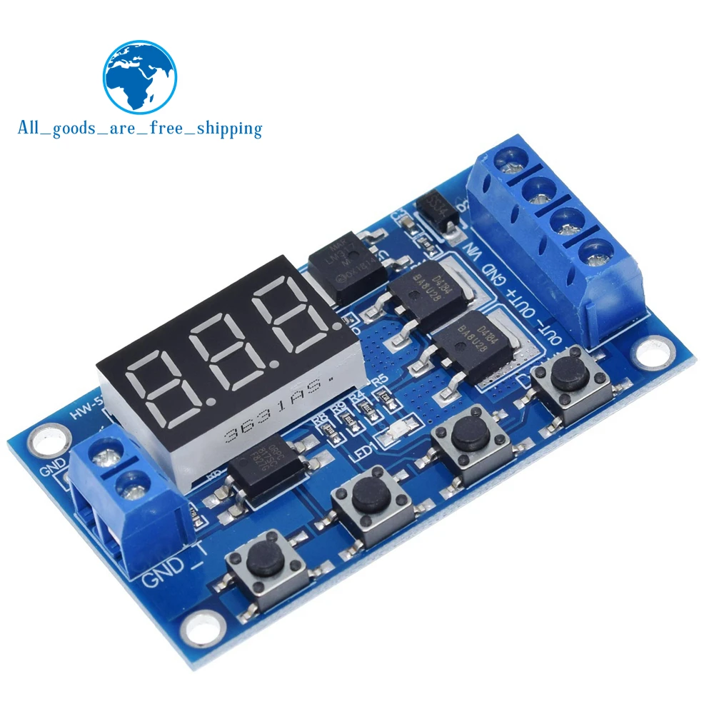 1/3PCS DC 12V 24V Dual MOS LED Digital Time Delay Relay Trigger Cycle Timer Delay Switch Circuit Board Timing Control Module DIY