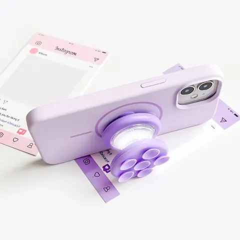 Silicone Suction Cup Phone Holder with Grip Fixture Non Slip Suction Pad Finger Ring Stand Pop Up Phone Socket Griptok
