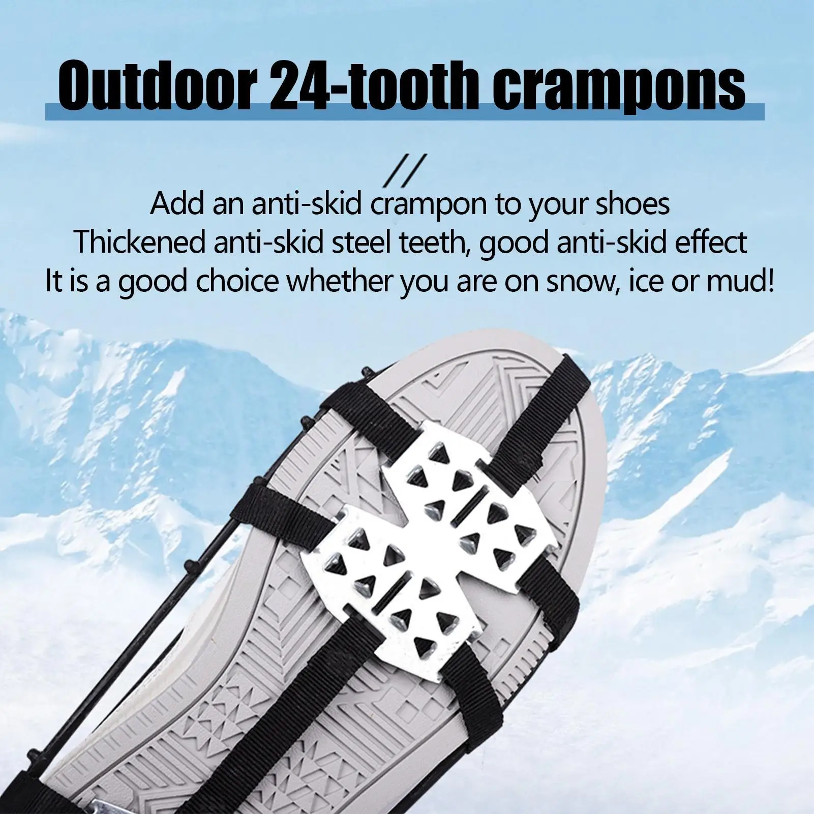 雪や氷用の靴スパイク 滑り止めアイゼン グリッパー ハイキングスパイク 冬のハイキング 登山 釣り トレッキング アウトドア用