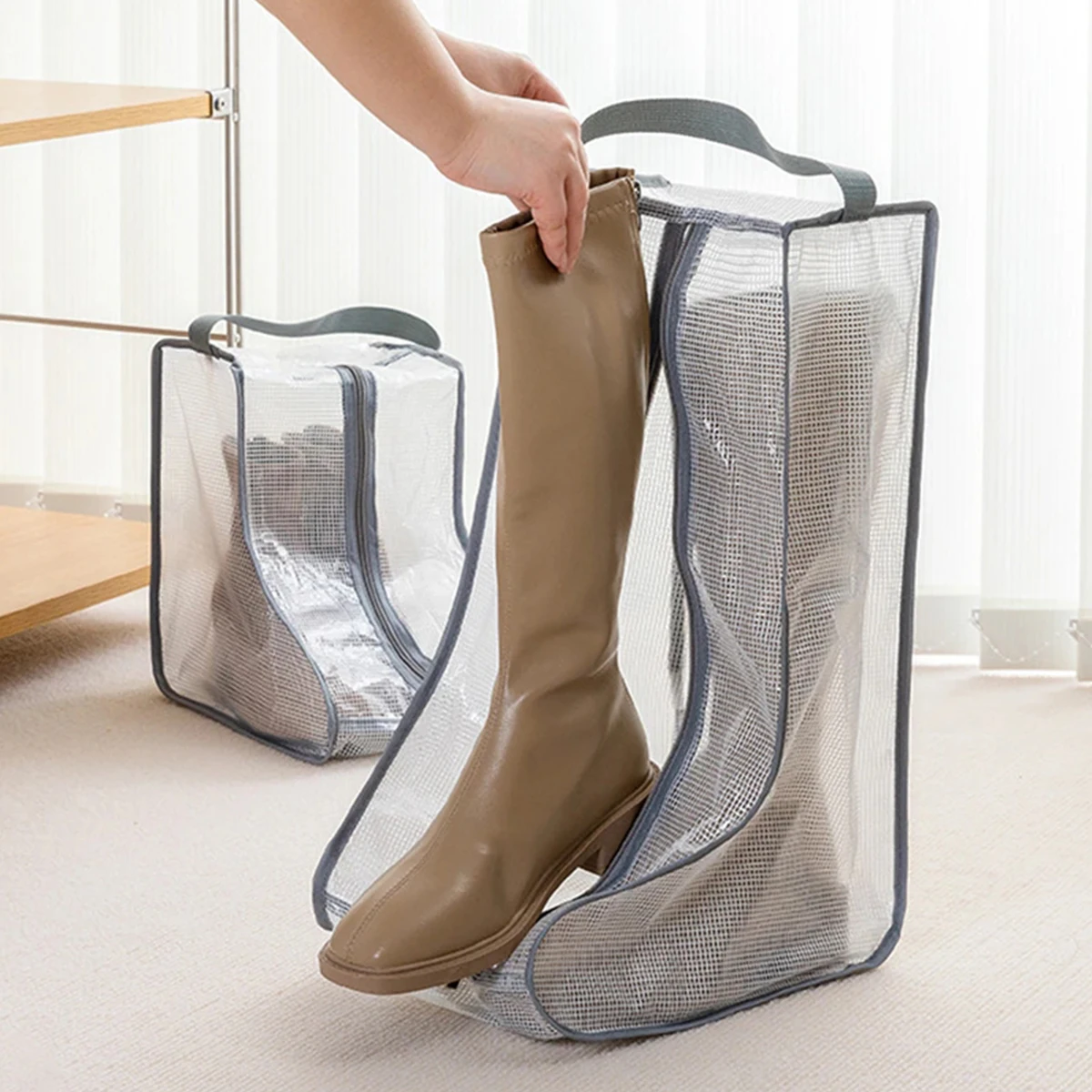 1/3Pcs Dustproof Shoes Protection Bag Waterproof Boot Storage with Zipper Travel Shoe Pouches Home Accessories Supplies