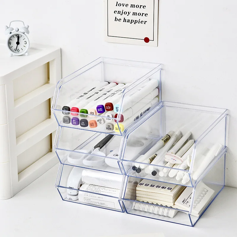 

Transparent Desktop Drawer Type Storage Box Mini Cosmetic Storage Organizer Sundries Holder Home Office Storage Box