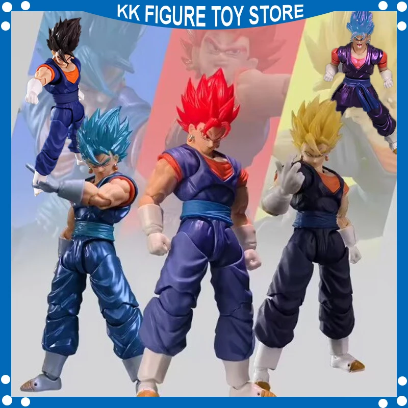 

YGMW Studio OC Toys Dragon Ball Z SHF Super Saiyan Fusion Warrior SSJ Veggetoo Son Goku Vegito 3.0 Anime Action Figure Model toy