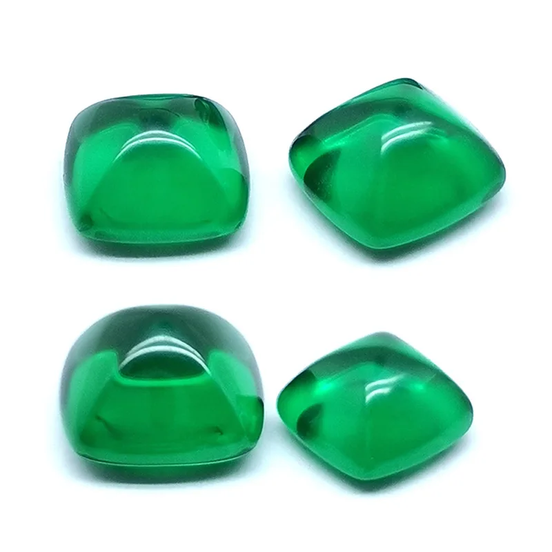 Emerald Cabochon Sugar Loaf Shape Gemstone, Emerald Loose Stone Sugar Loaf Cabochon For Jewelry Ring Making 6x6mm - 10x10mm