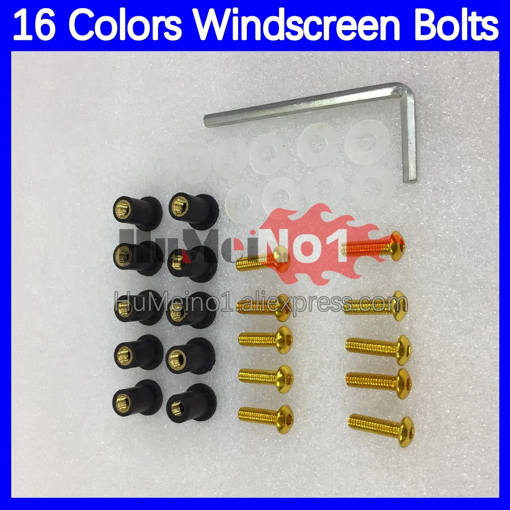 31pcs Motorcycle Windscreen Bolts For KAWASAKI NINJA ZX-11R ZX11 ZZR1100 ZX11R 93 94 95 96 97 98 99 00 01 Windshield Screws Nuts