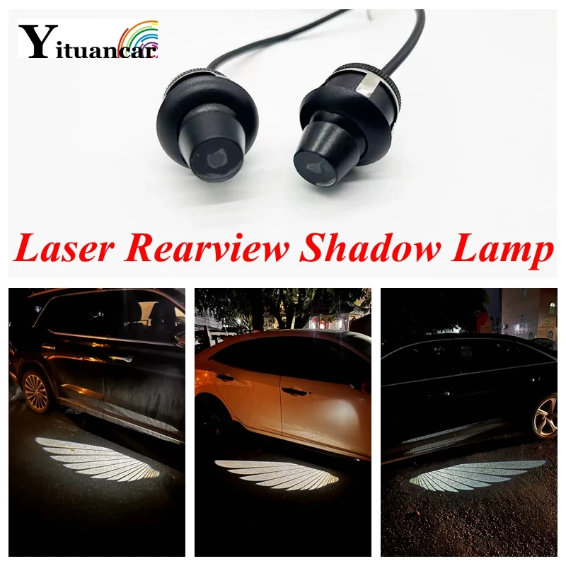 

Yituancar 2X LED Laser Rearview Mirror Welcome Shadow Decorative Light Car Styling Projector Ghost Modification Atmosphere Lamp