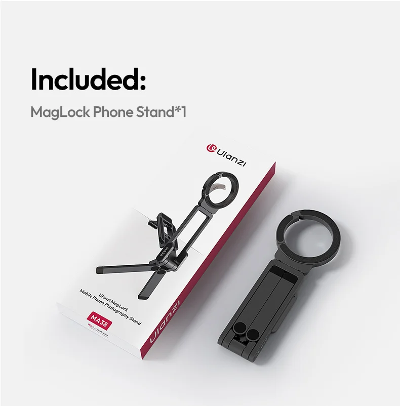 Ulanzi MA38 MagLock Telefoonstandaard Magnetische telefoonstandaard voor iPhone 16 15 14 13 met verborgen haak voor hellingenmuren