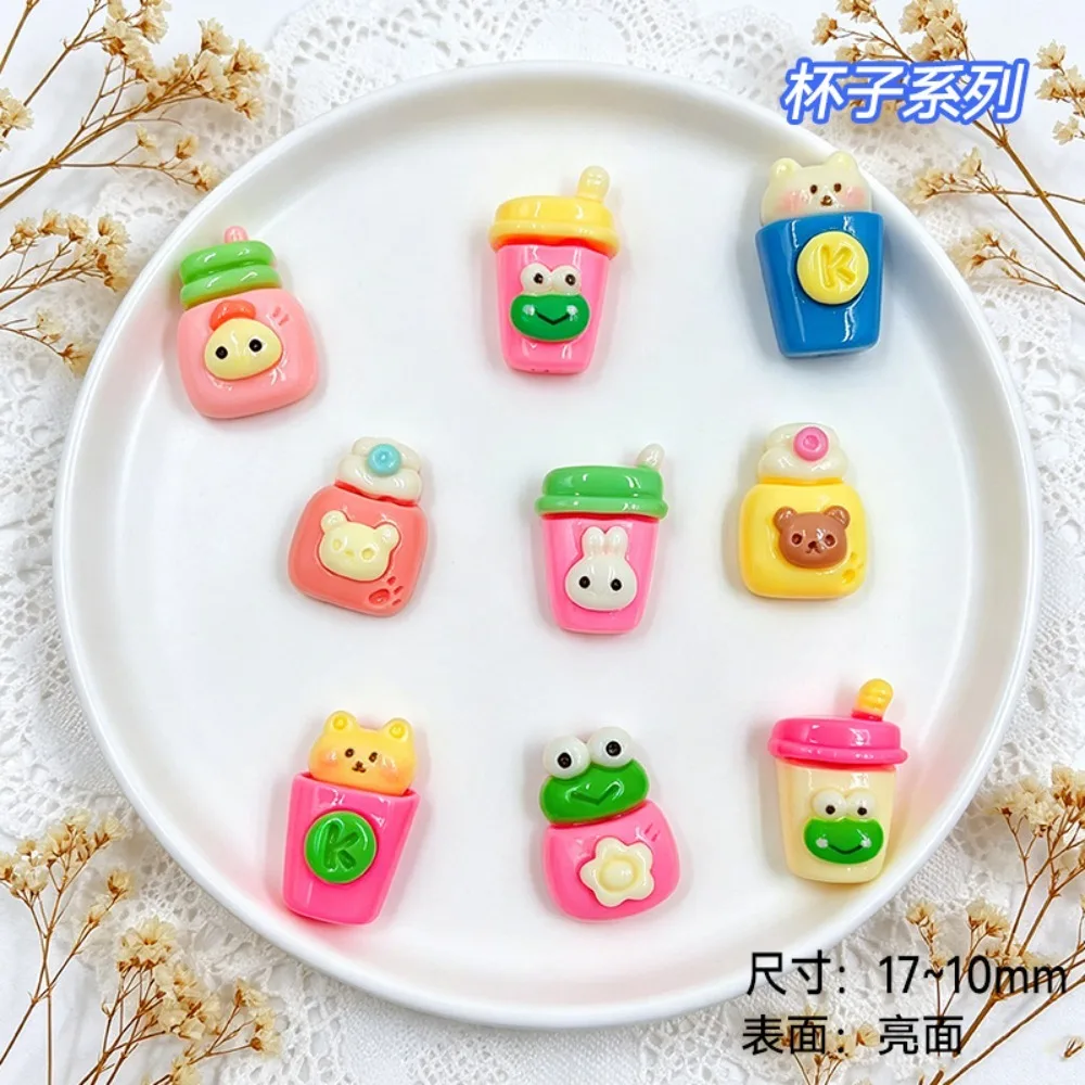 10Pcs New Cute Resin Mini Frog Bear Series Flat Back Manicure Parts Embellishments For Hair Bows Accessories