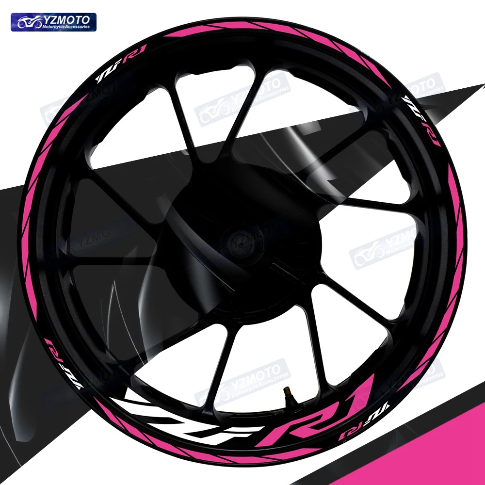For YZF R1 YZF-R1 Motorcycle 17 Inch Front Rear Wheel Hub Sticker Waterproof Decal Reflective Modified Decorative Rim Stickers