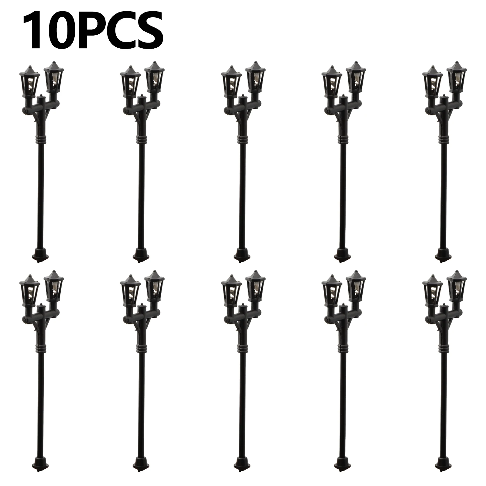 10Pcs Model Street Lights Scale 1:100 LED Lamppost For Patio Garden Lamps Building Sand Table Models Garden Decoration Parts