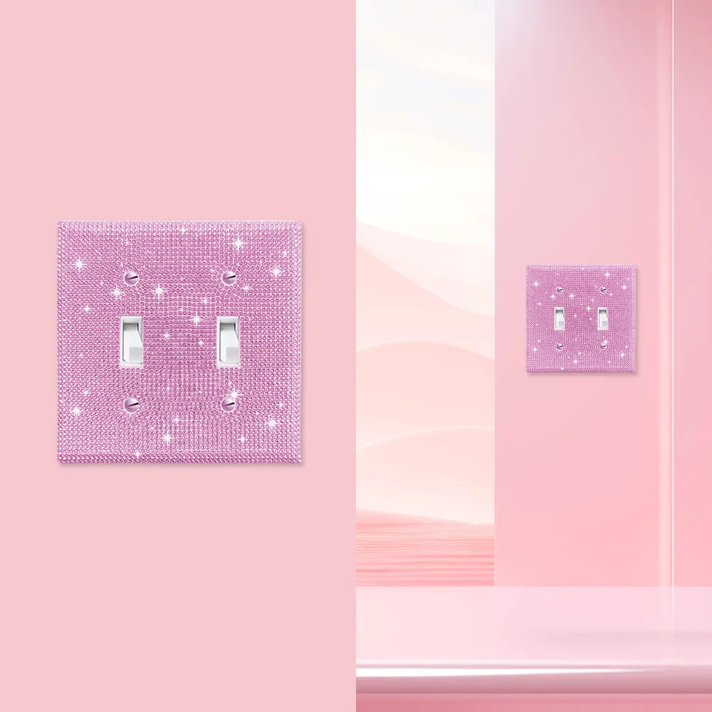 1 wall panel light switch cover, various styles, pink diamond, wall panel light switch socket cover, sturdy and durable