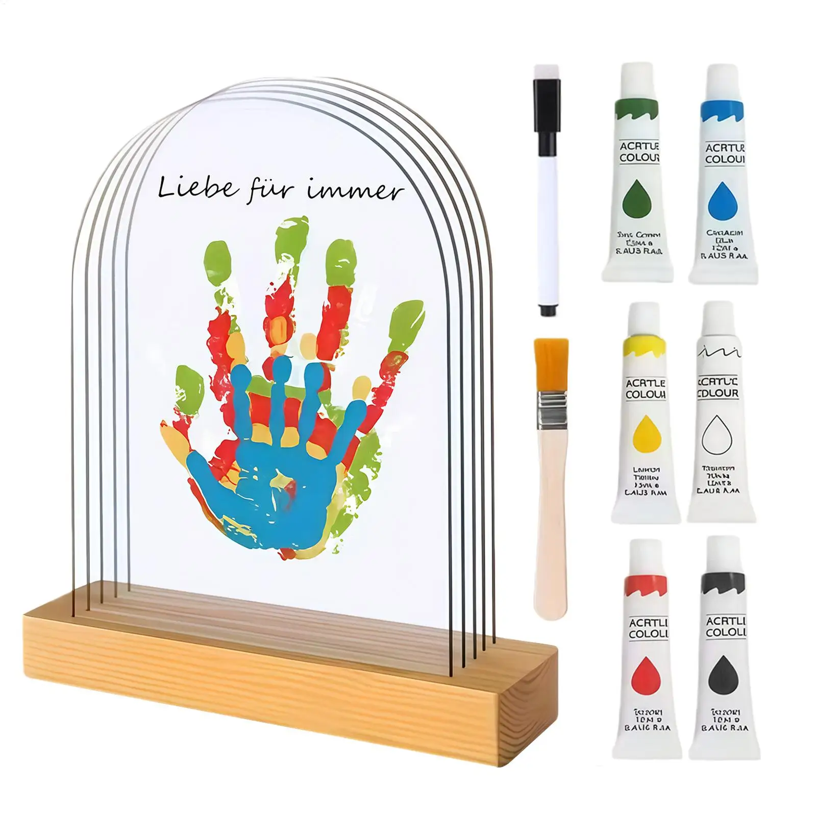 

Handprint Kit For Family Clear Art Craft Stable Keepsake Hand Casting Kit For Kids For Father's Day Mother's Day Grandparents