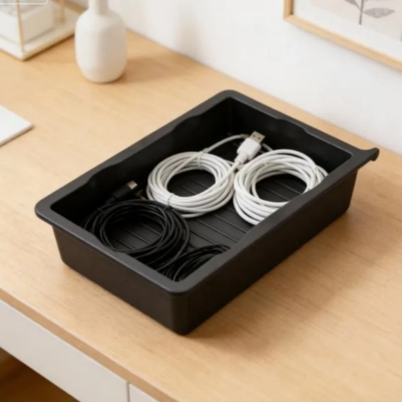 Desktop Storage Organizer Box Portable Under The Seat Front And Rear Seat Storage Box For Car Desktop Miscellaneous Data Cable