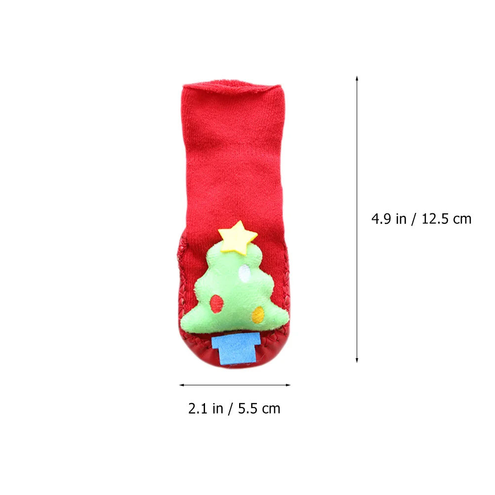 

2Pairs Baby Anti-Slip Socks Festive Christmas Design Soft Cotton Floor Socks for Toddlers Room Shoes Comfortable Fit
