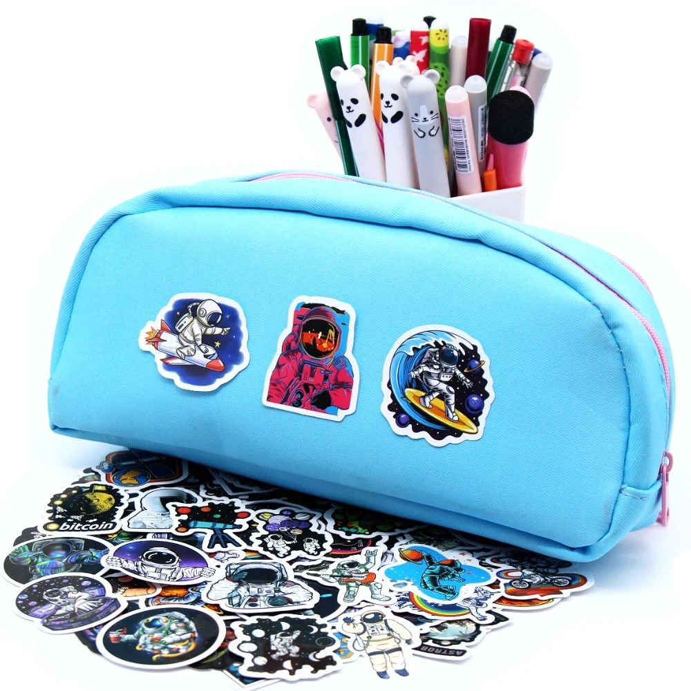 10/100p Cute Graffiti Astronaut Stickers Outer Space Vinyl Decals for Laptop Car Bike Skateboard Phone Case Sticker for Kids Toy