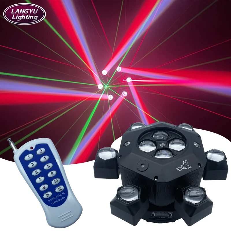 led moving head beam light cabeca em rgbw beam laser strobe light full color disco party par dmx 1010w novo 01