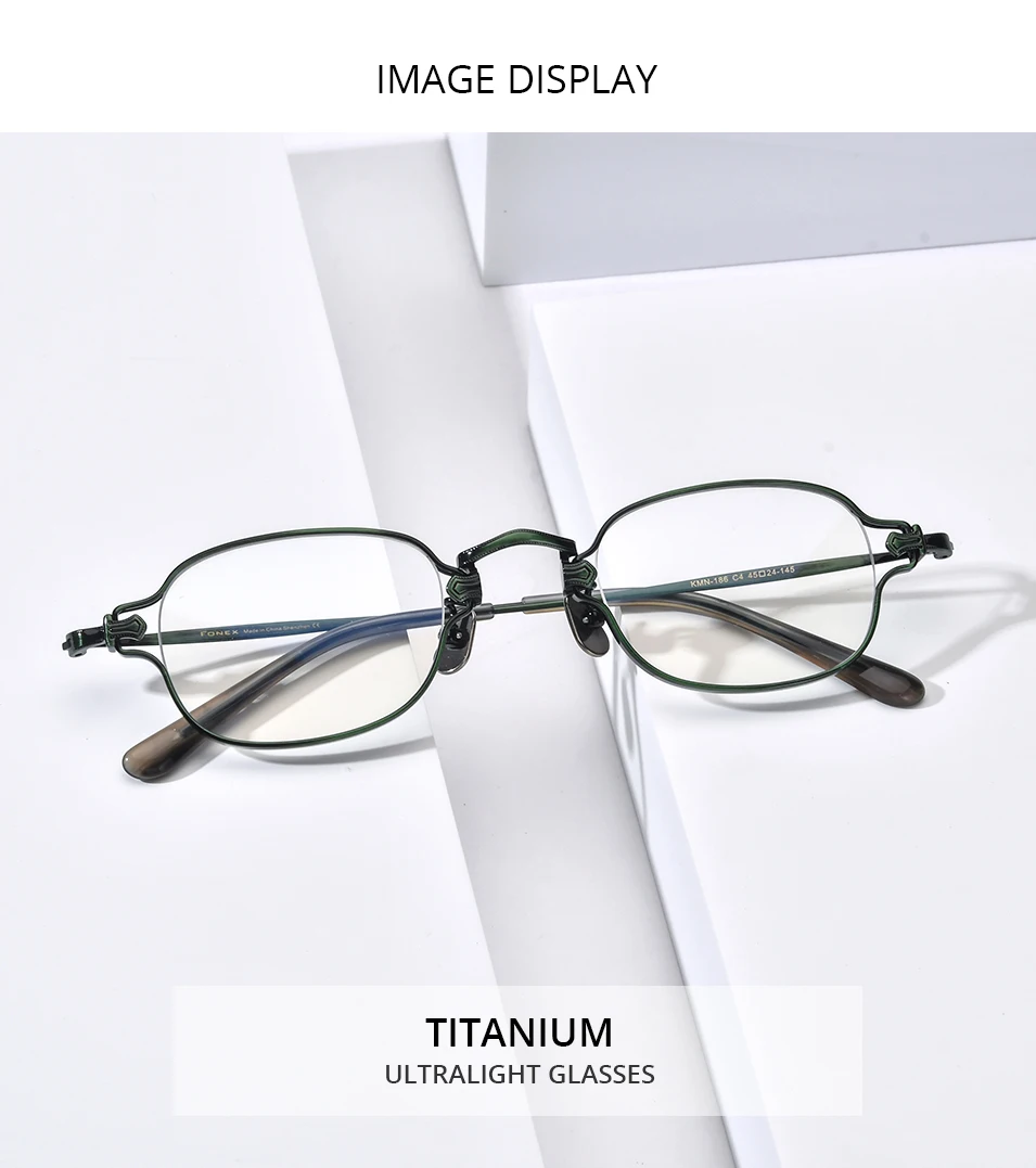 FONEX Titan Brille Rahmen Männer Drand Design Retro Quadrat Brillen Frauen Vintage Japanische Brille Ultraleicht Brillen MN186 – Detail 2