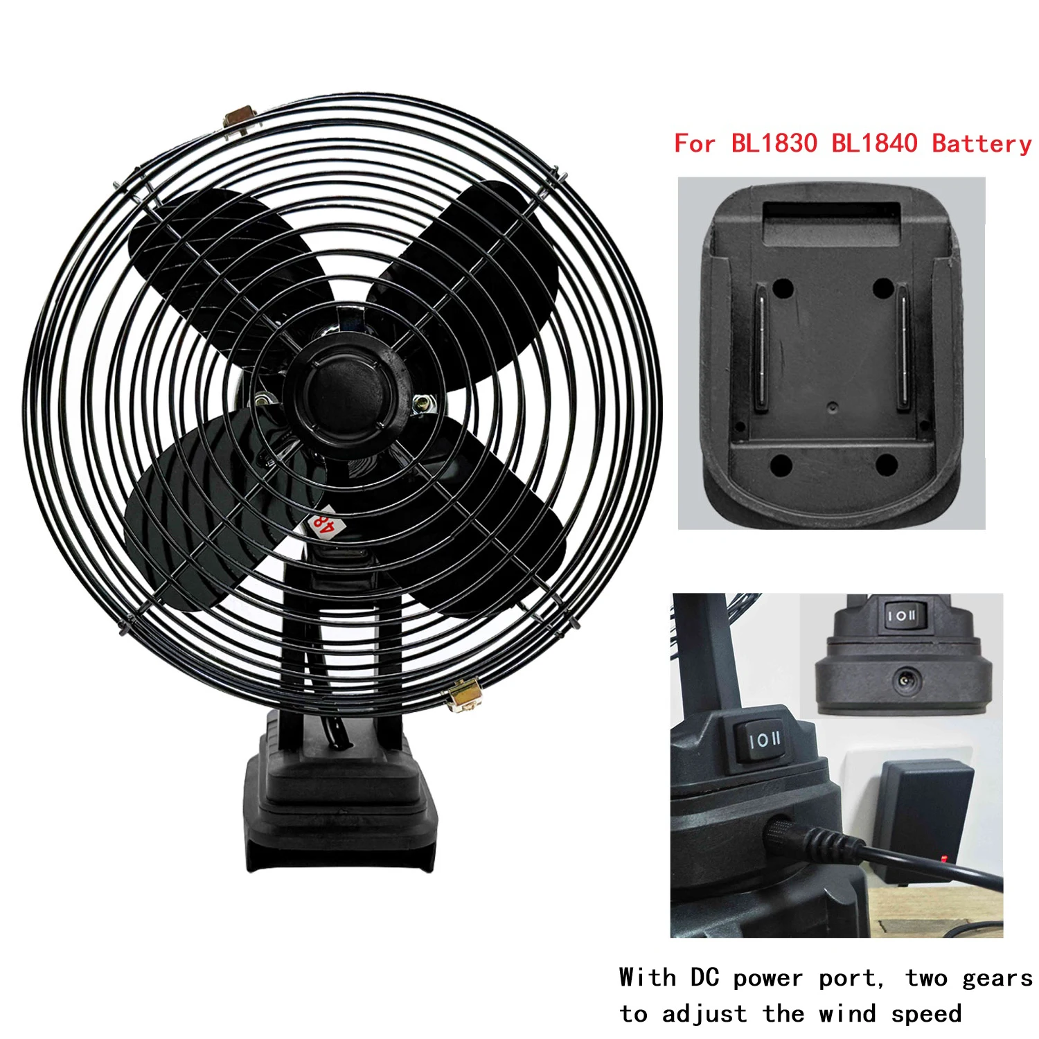 

8 Inch Camping Fan Wireless Outdoor Strong Wind Fan For BL1830 BL1840 Battery With Ultra-Long Battery Life Wireless Desk Fan