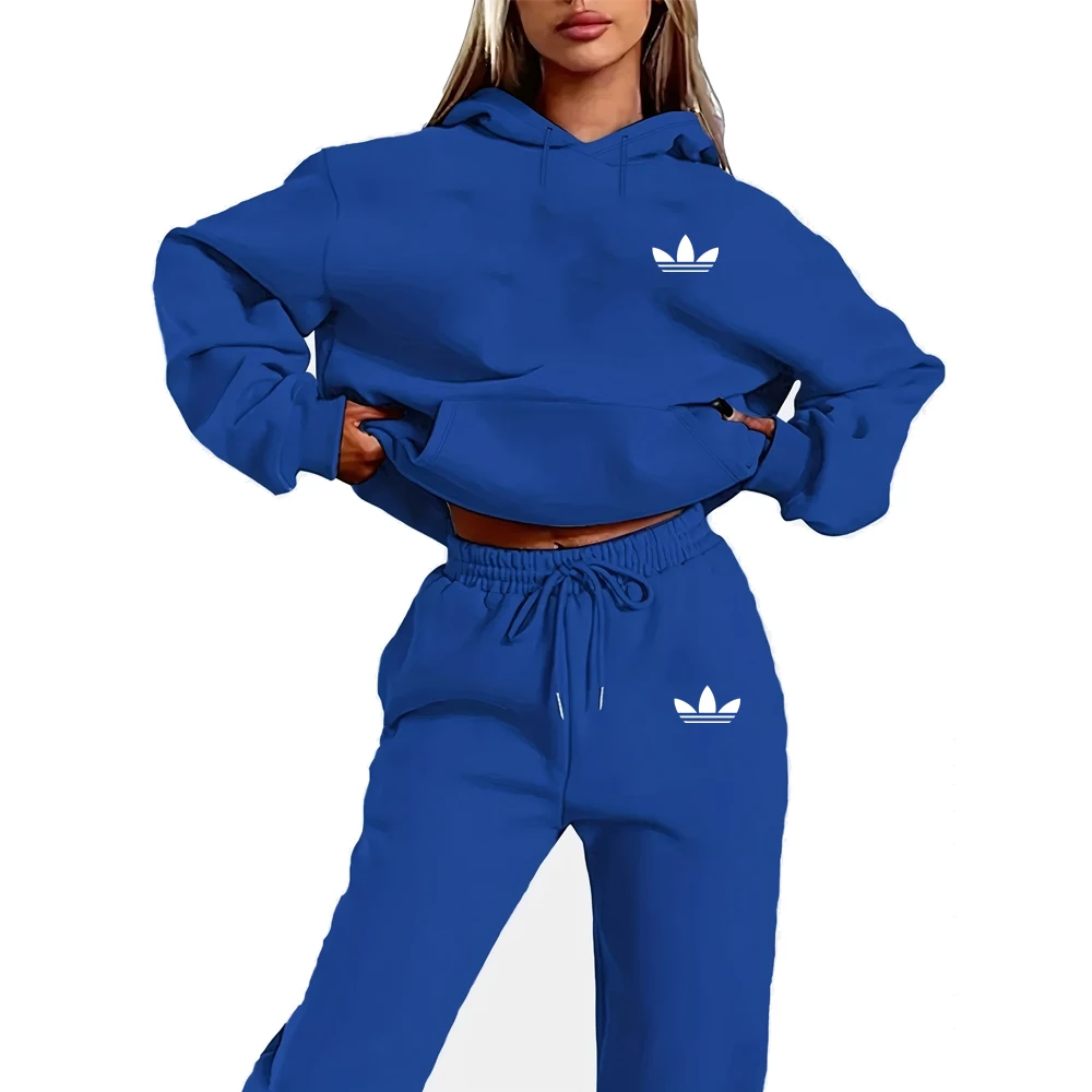 

Women Tracksuit Autumn Winter Hoodies Trousers 2PCS Suit Sports Jogging Street High Quality Clothes Pants Sets Casual Fitness