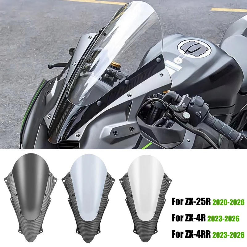 

Motorcycle Windshield Windscreen Wind Deflector For Kawasaki ZX-4R ZX-4RR 2023-2026 ZX-25R 2020-2026 2023 2024 2025 2026