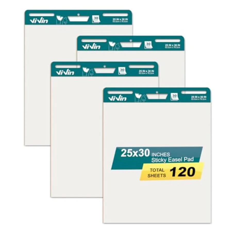 

Super Sticky Easel Pad 25 x 30 Inches Flip Chart Paper for Teachers Large Self Stick Easel Paper Teacher Anchor Chart 30 Sheets