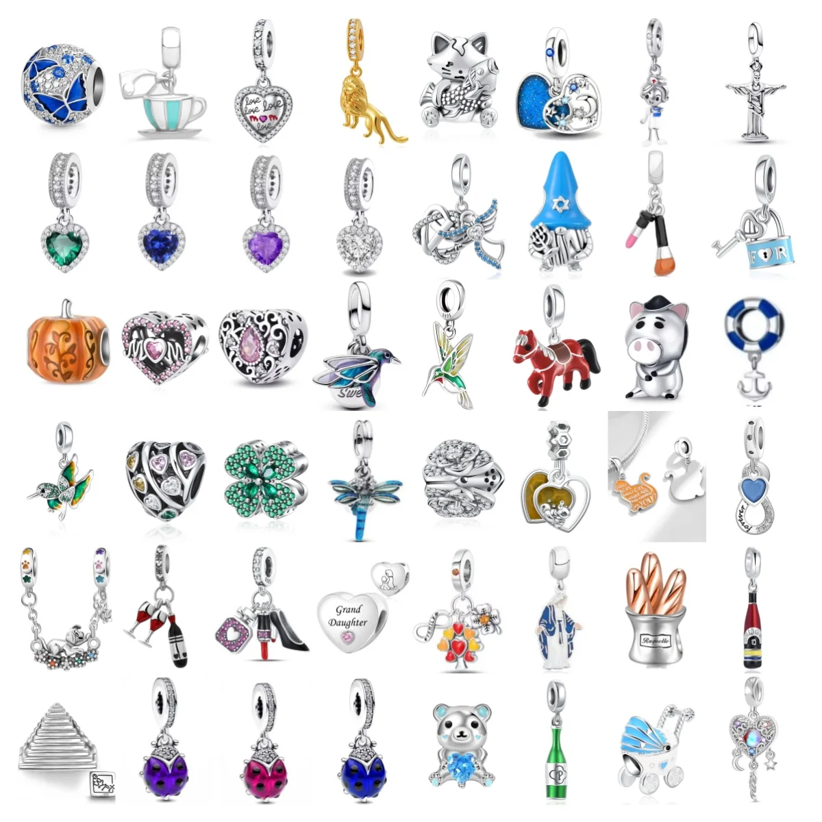 

2025 Europe 925 Sterling Silver Bottle Moon Star Charm Fit Original Bracelet Jewelry Beauty Pendant Sparkling Lion Bead Dangle